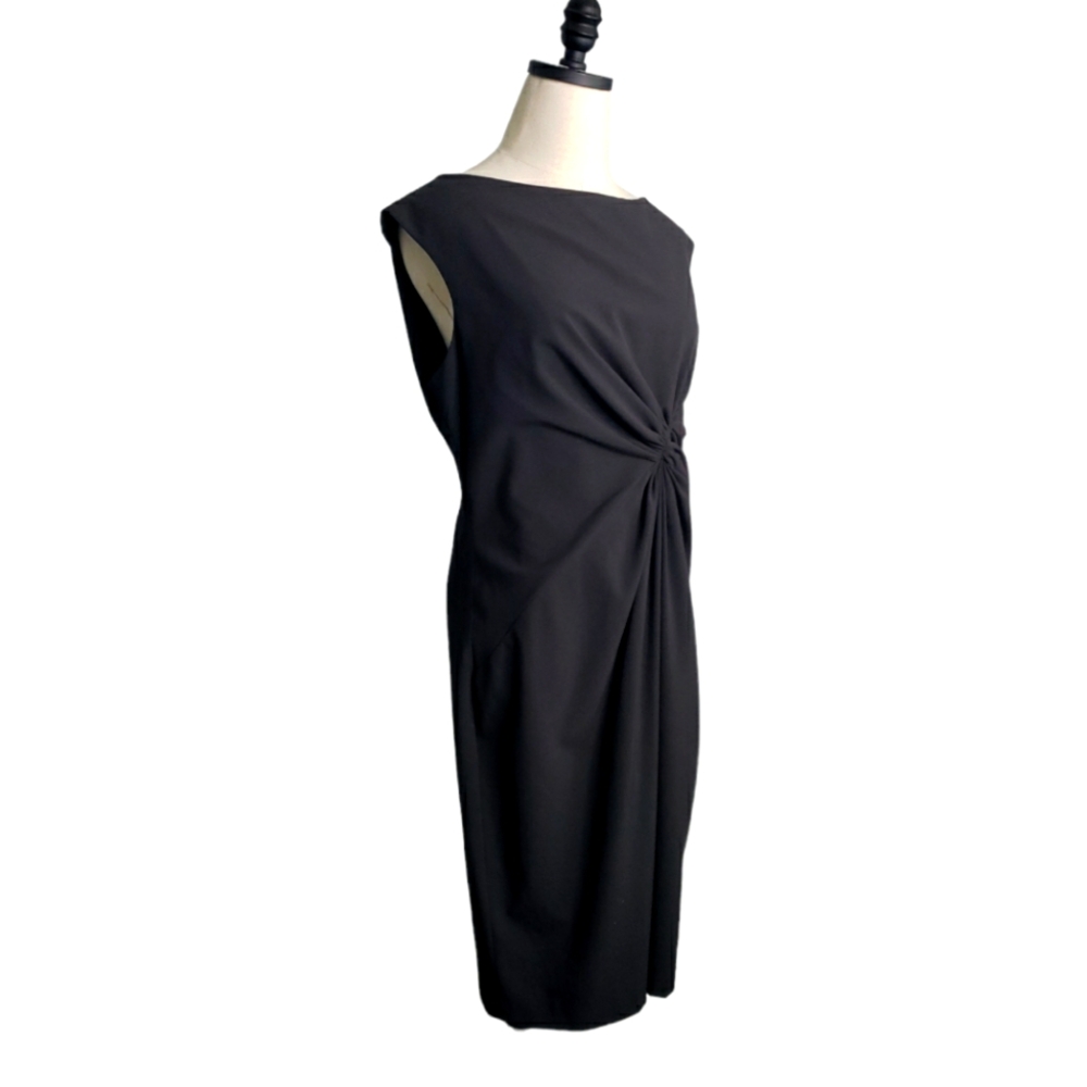 Anne Klein Sheath Dress 12 Rouched Rayon Crepe Jersey Event Evening Cocktail LBD